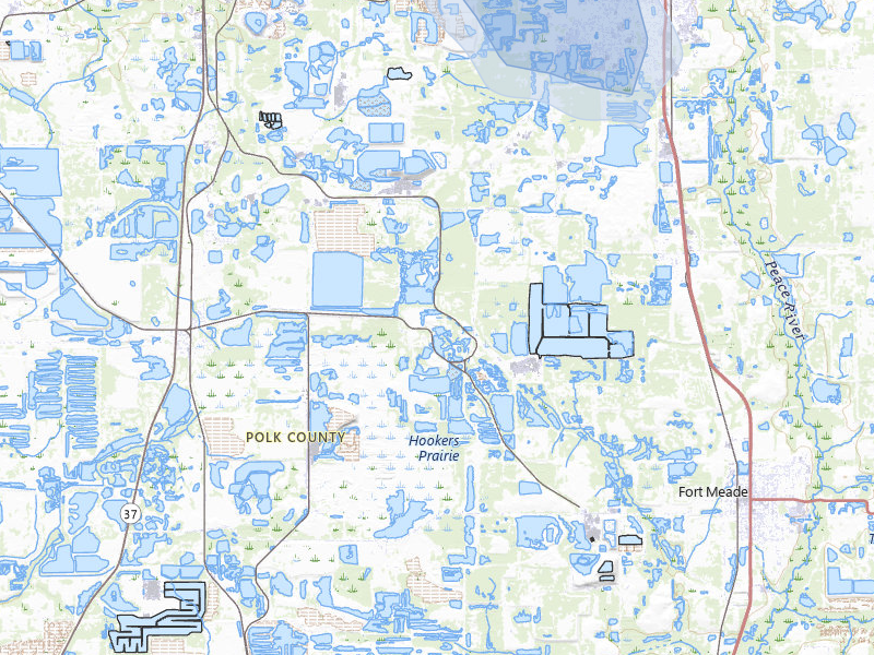 NEXRAD radar-signature map of the hail storm over Mulberry, FL on Jul 8, 2026