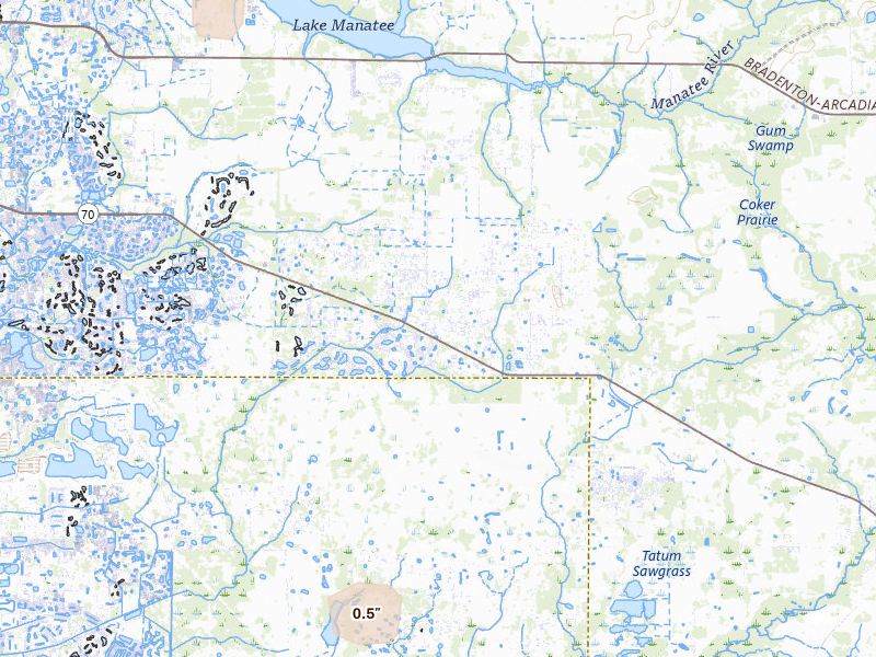 Radar-estimated hail-size map of the storm over Myakka City, FL on Mar 25, 2026