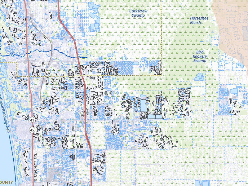 Radar-estimated hail-size map of the storm over Naples, FL on Jun 27, 2026