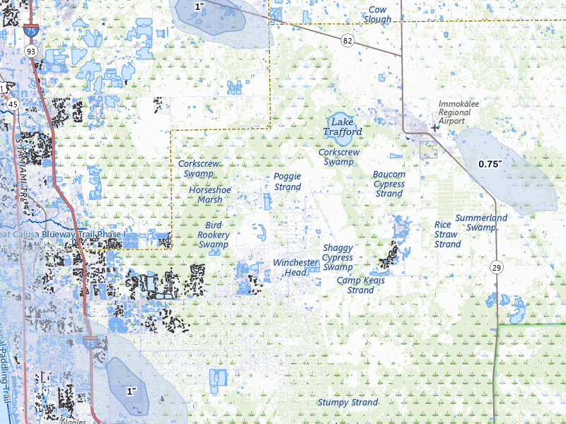 NEXRAD radar-signature map of the hail storm over Naples, FL on Aug 5, 2026