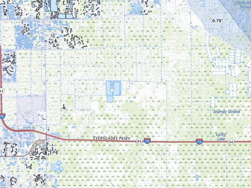 NEXRAD radar-signature map of the hail storm over Naples, FL on Aug 10, 2026