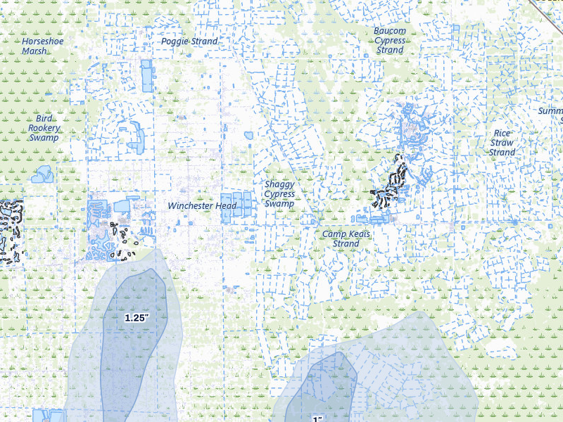 NEXRAD radar-signature map of the hail storm over Naples, FL on Aug 15, 2026