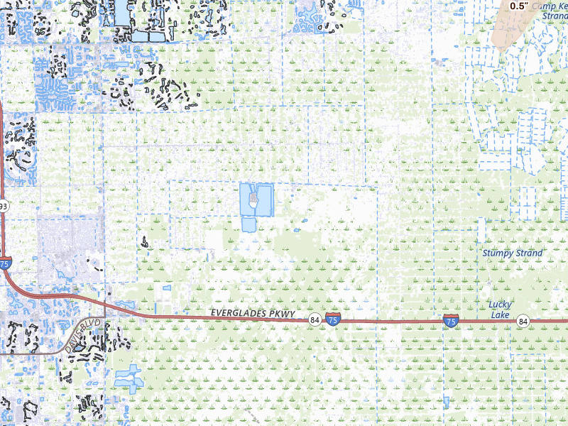 Radar-estimated hail-size map of the storm over Naples, FL on Aug 20, 2026
