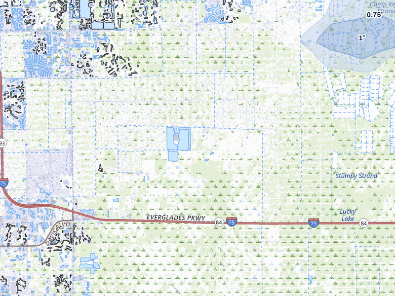 NEXRAD radar-signature map of the hail storm over Naples, FL on Aug 20, 2026