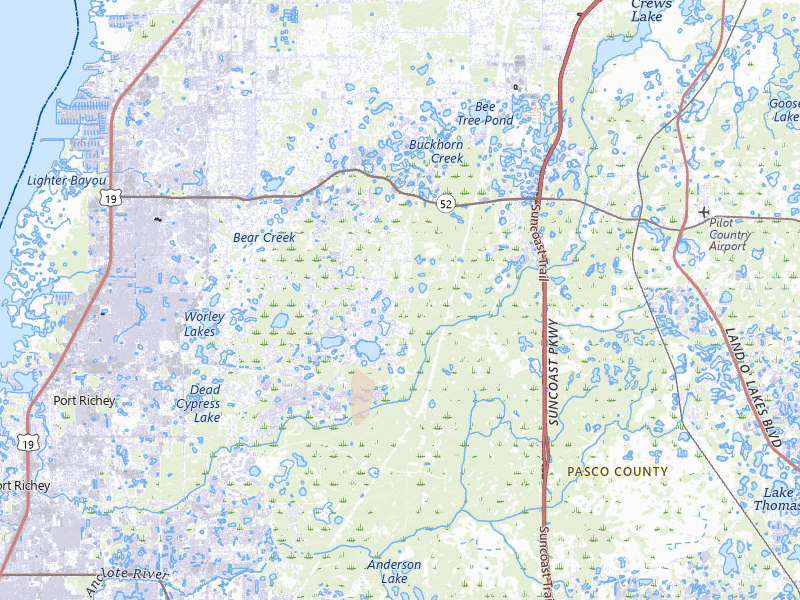 Radar-estimated hail-size map of the storm over New Port Richey, FL on May 24, 2026