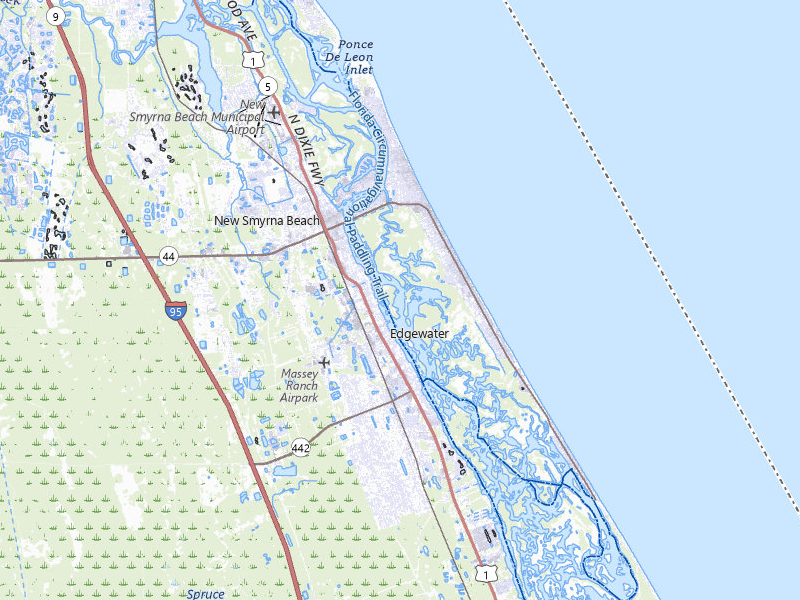 Radar-estimated hail-size map of the storm over New Smyrna Beach, FL on Mar 16, 2026