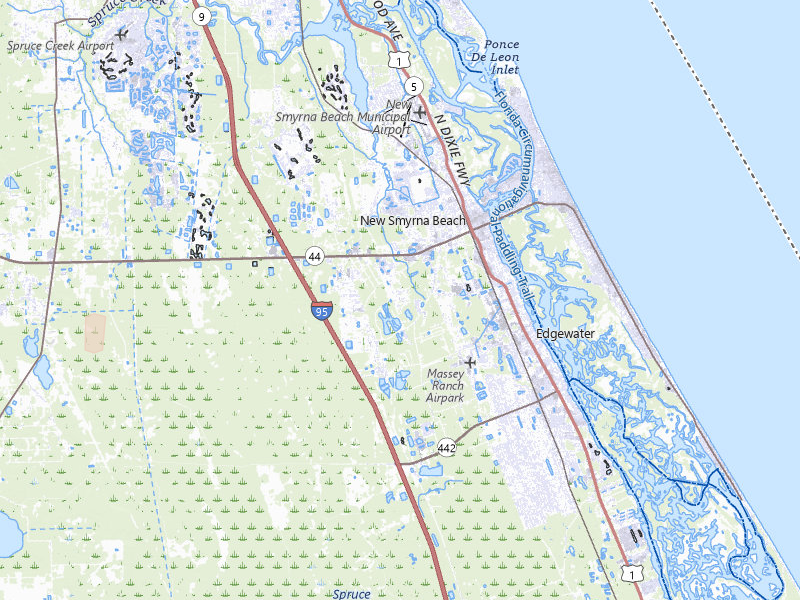 Radar-estimated hail-size map of the storm over New Smyrna Beach, FL on Jun 24, 2026