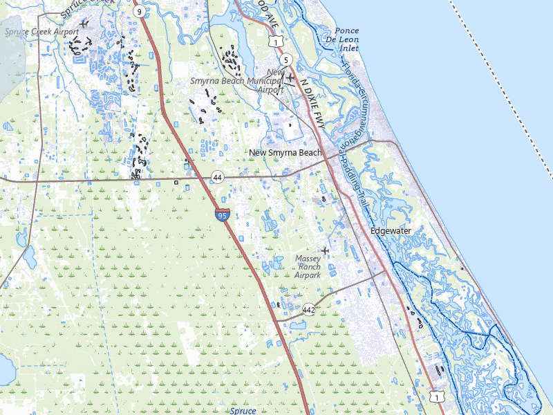 NEXRAD radar-signature map of the hail storm over New Smyrna Beach, FL on Jul 5, 2026