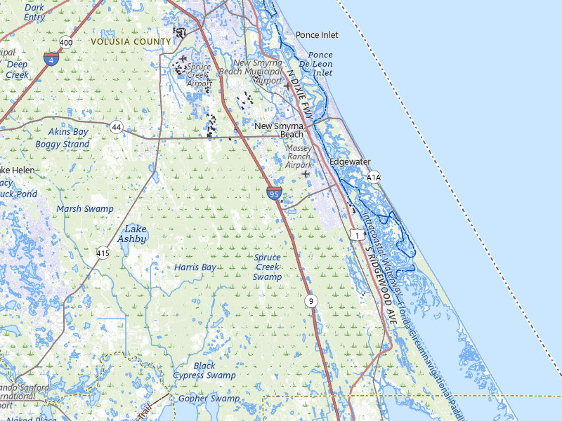 Radar-estimated hail-size map of the storm over New Smyrna Beach, FL on Jul 7, 2026