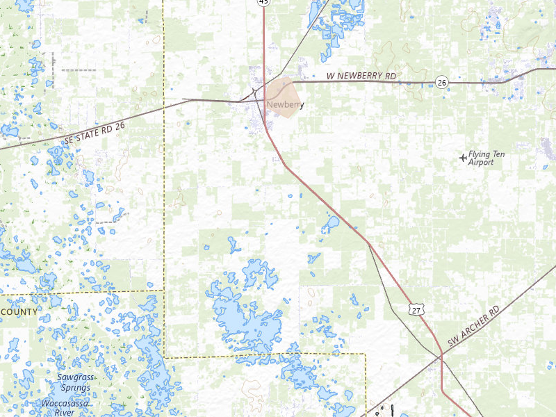 Radar-estimated hail-size map of the storm over Newberry, FL on Aug 20, 2026