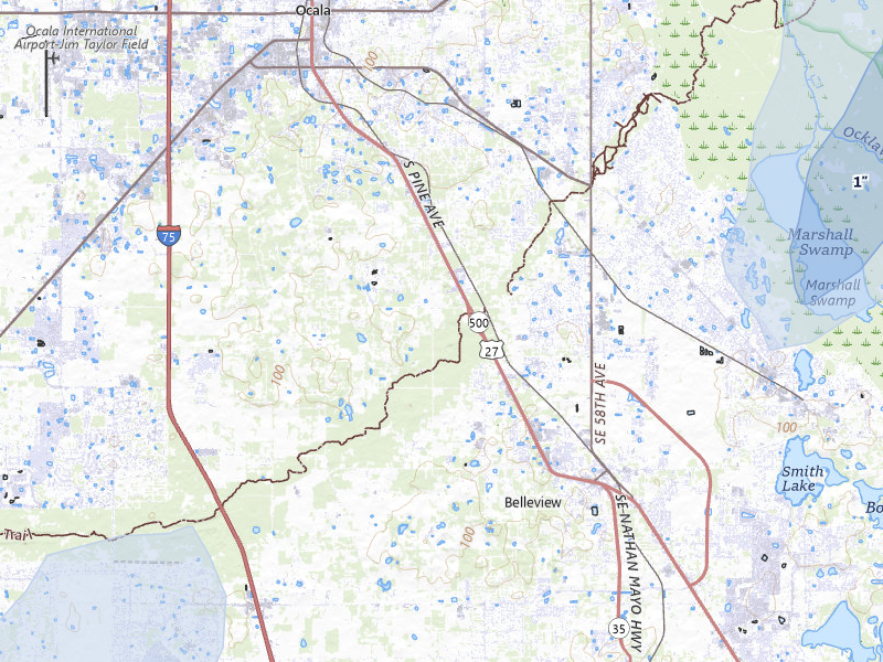 NEXRAD radar-signature map of the hail over Ocala, FL