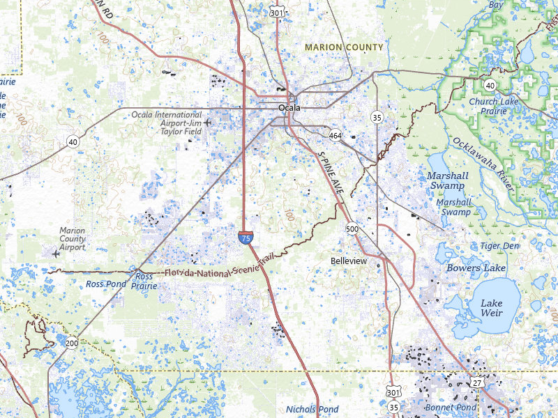 Radar-estimated hail-size map of the storm over Ocala, FL on Jul 12, 2026