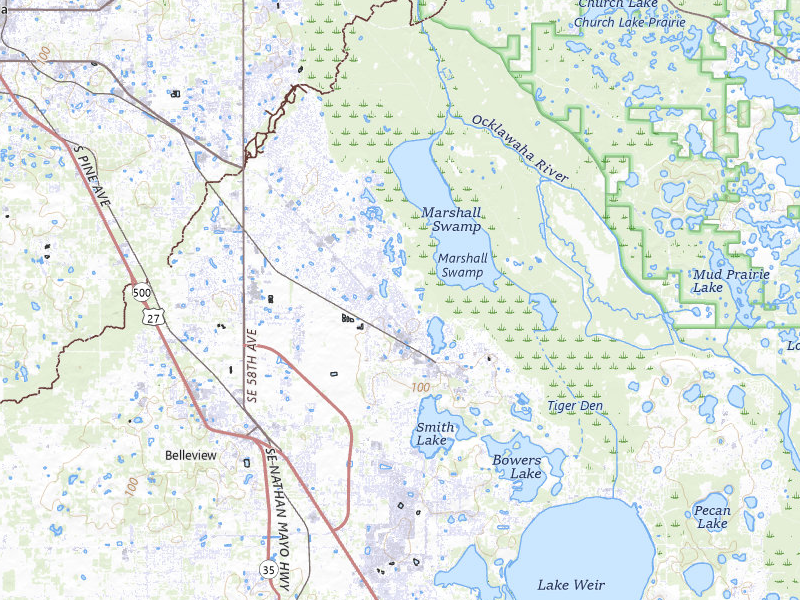 Radar-estimated hail-size map of the storm over Ocala, FL on Jul 25, 2026