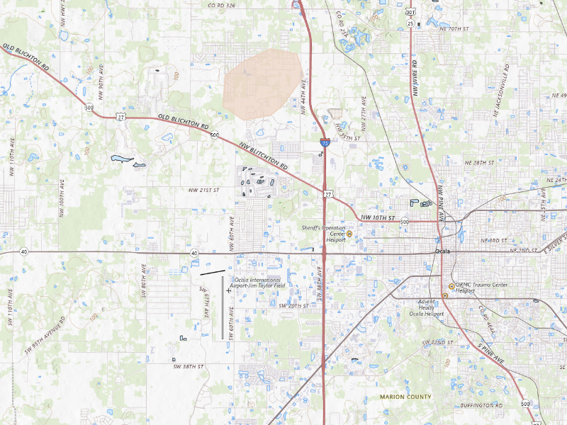 Radar-estimated hail-size map of the storm over Ocala, FL