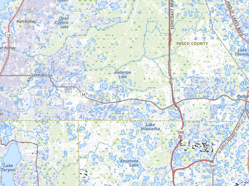 Radar-estimated hail-size map of the storm over Odessa, FL on Mar 15, 2026