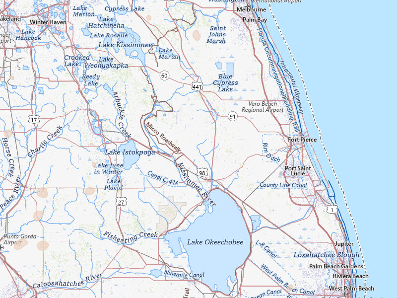Radar-estimated hail-size map of the storm over Okeechobee, FL on Jun 29, 2026
