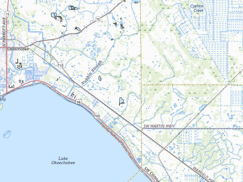 Radar-estimated hail-size map of the storm over Okeechobee, FL on Jul 17, 2026