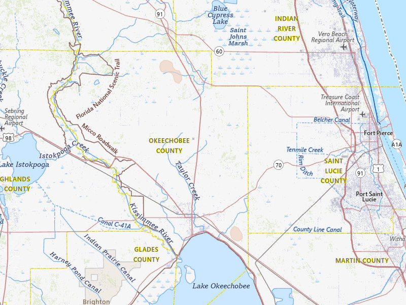 Radar-estimated hail-size map of the storm over Okeechobee, FL on Aug 8, 2026