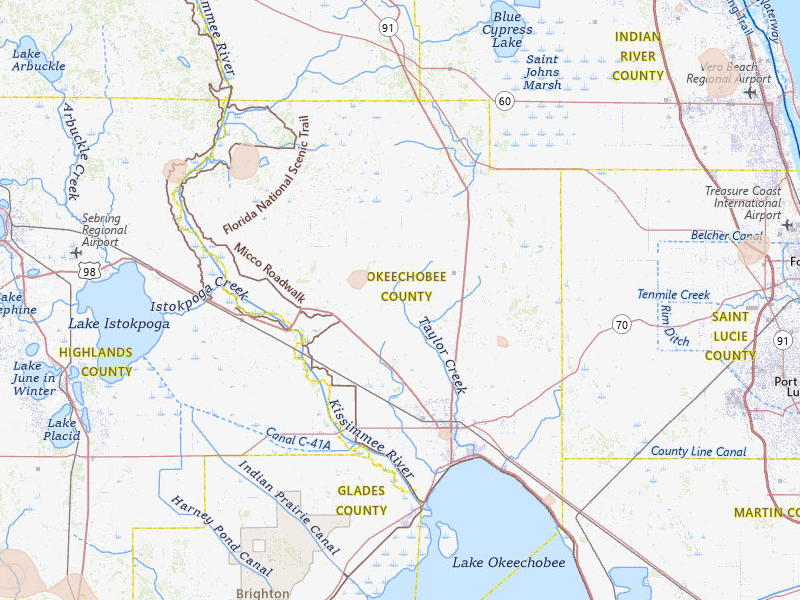 Radar-estimated hail-size map of the storm over Okeechobee, FL on Aug 20, 2026