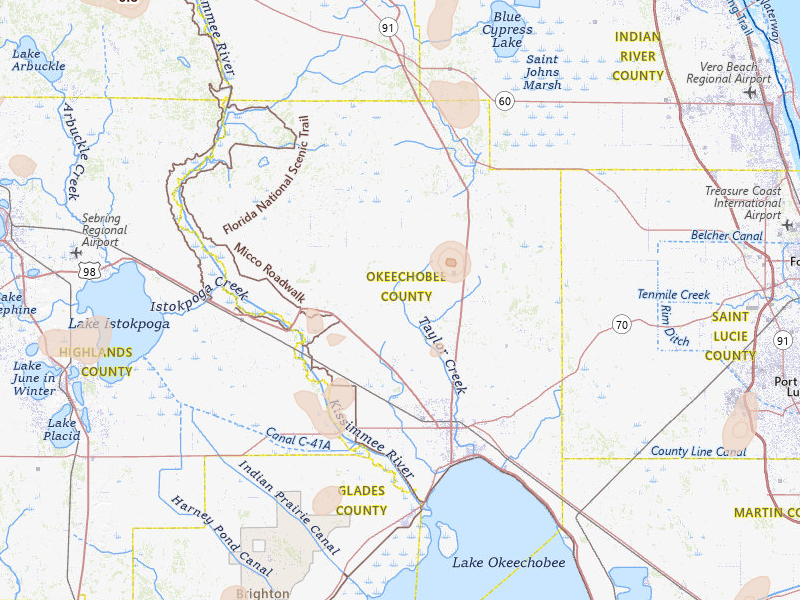 Radar-estimated hail-size map of the storm over Okeechobee, FL on Aug 21, 2026