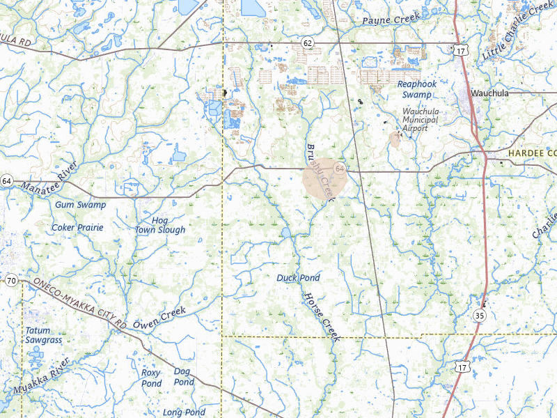 Radar-estimated hail-size map of the storm over Ona, FL on Jun 29, 2026