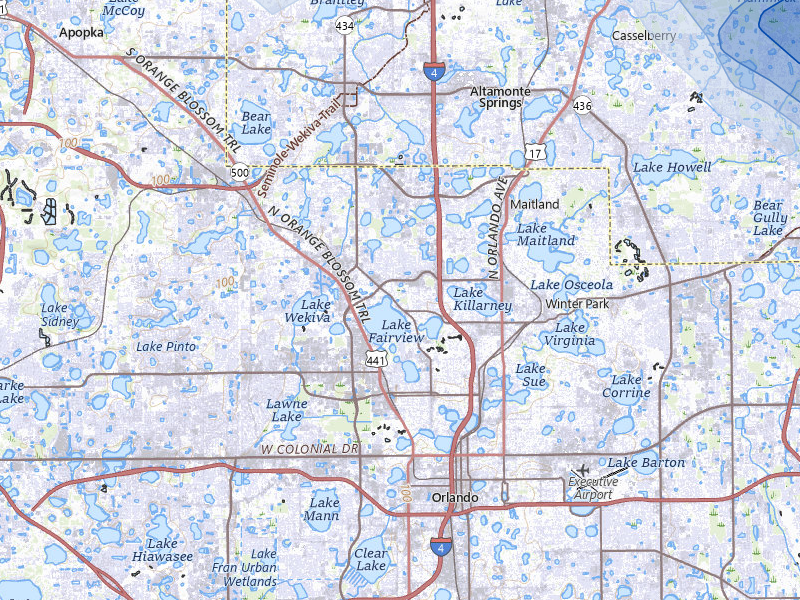 NEXRAD radar-signature map of the hail over Orlando, FL
