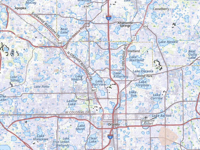 Radar-estimated hail-size map of the storm over Orlando, FL on Jun 24, 2026