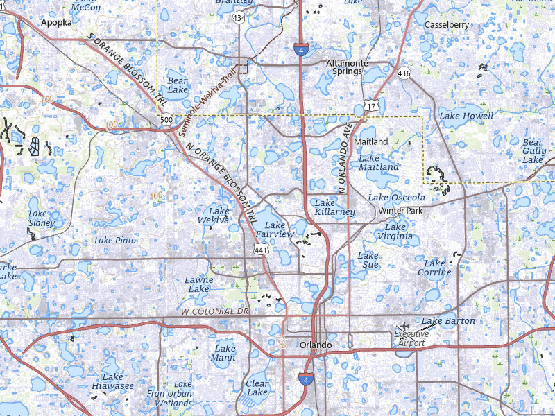 Radar-estimated hail-size map of the storm over Orlando, FL on Jul 17, 2026
