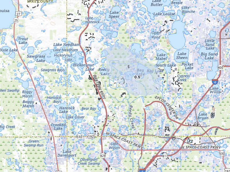 NEXRAD radar-signature map of the hail storm over Orlando, FL on Jul 26, 2026