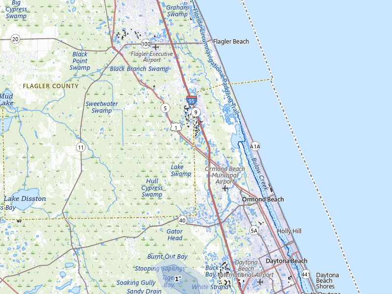 NEXRAD radar-signature map of the hail over Ormond Beach, FL