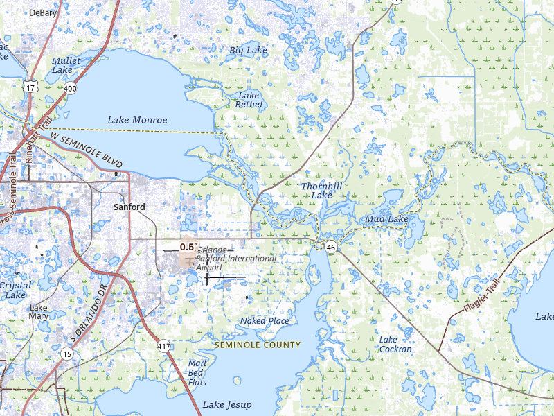 Radar-estimated hail-size map of the storm over Osteen, FL on Jun 16, 2026