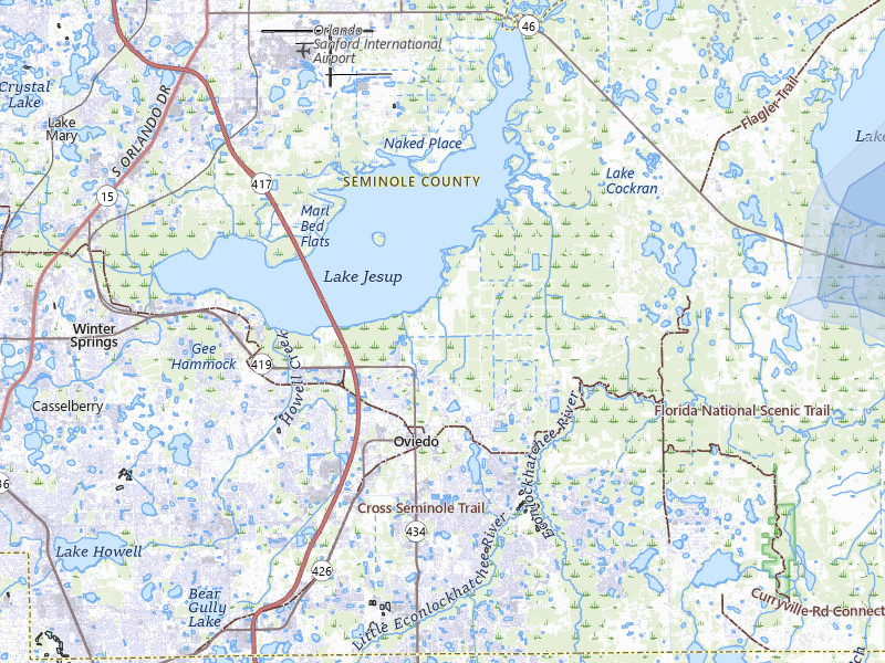 NEXRAD radar-signature map of the hail over Oviedo, FL