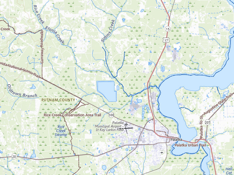 Radar-estimated hail-size map of the storm over Palatka, FL on Jun 23, 2026