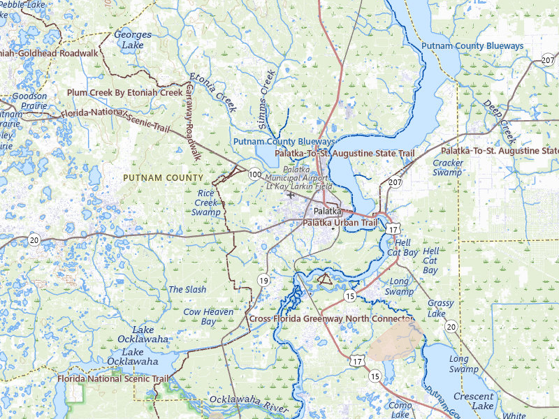 Radar-estimated hail-size map of the storm over Palatka, FL on Jul 4, 2026