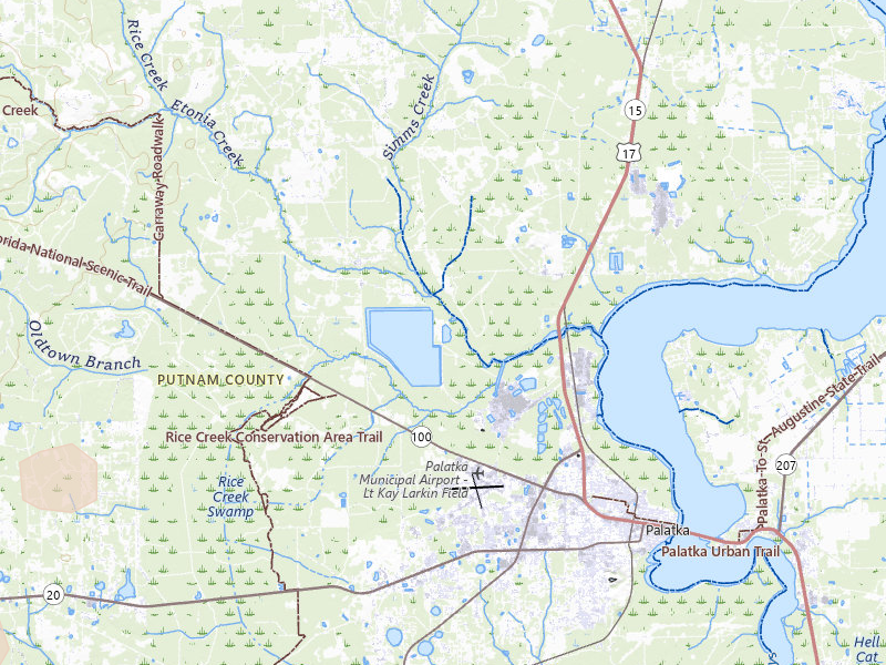 Radar-estimated hail-size map of the storm over Palatka, FL on Jul 10, 2026
