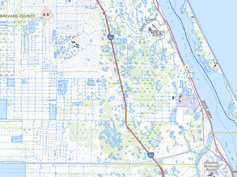 Radar-estimated hail-size map of the storm over Palm Bay, FL on Apr 6, 2026