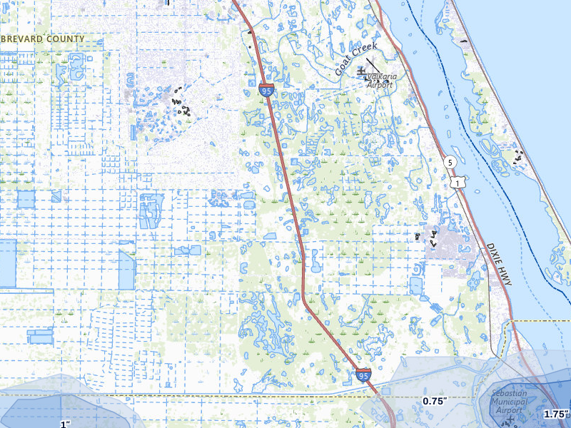 NEXRAD radar-signature map of the hail storm over Palm Bay, FL on May 10, 2026