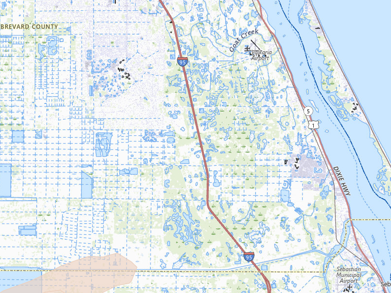 Radar-estimated hail-size map of the storm over Palm Bay, FL on Jun 19, 2026