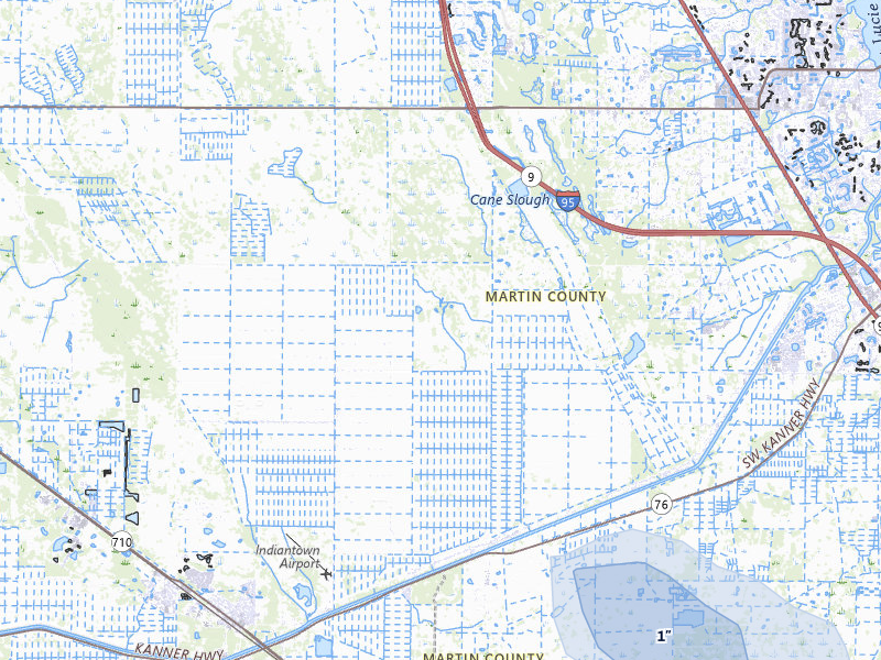 NEXRAD radar-signature map of the hail over Palm City, FL