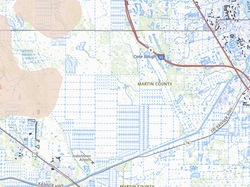 Radar-estimated hail-size map of the storm over Palm City, FL on Jul 10, 2026