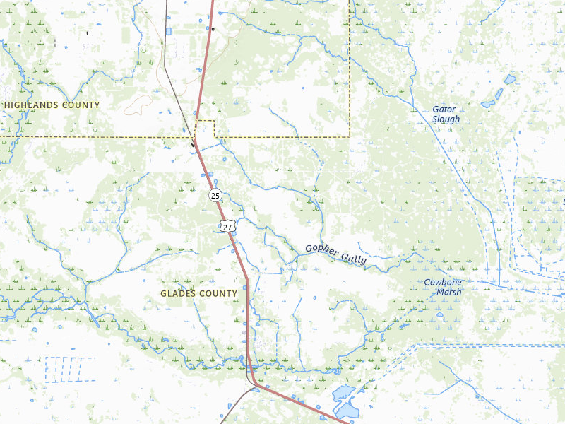 Radar-estimated hail-size map of the storm over Palmdale, FL on Jul 26, 2026