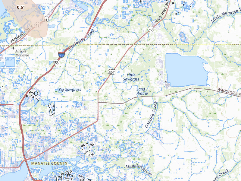 Radar-estimated hail-size map of the storm over Parrish, FL on Mar 6, 2026