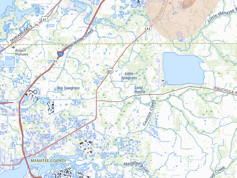Radar-estimated hail-size map of the storm over Parrish, FL on Jun 30, 2026