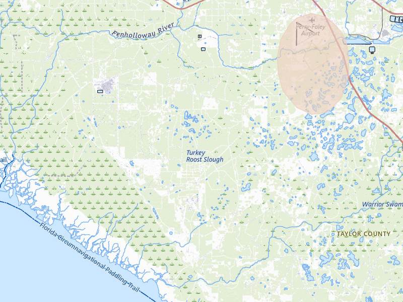 Radar-estimated hail-size map of the storm over Perry, FL on Jul 17, 2026