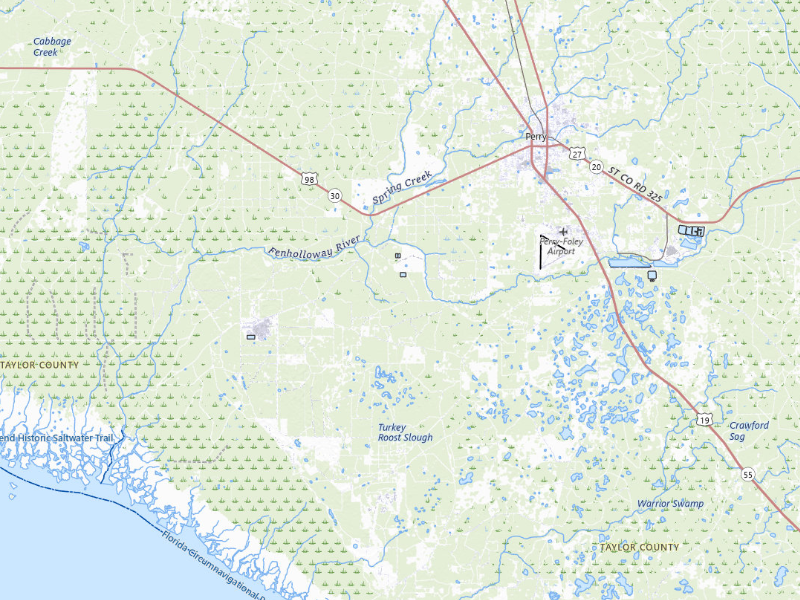Radar-estimated hail-size map of the storm over Perry, FL on Jul 24, 2026