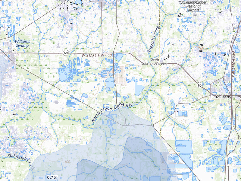 NEXRAD radar-signature map of the hail storm over Plant City, FL on Jun 30, 2026