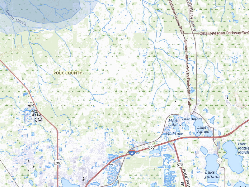 NEXRAD radar-signature map of the hail storm over Polk City, FL on Aug 19, 2026