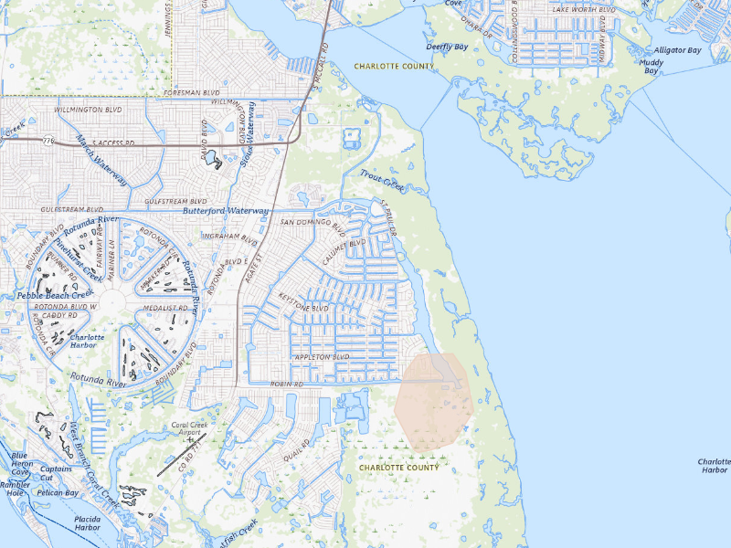 Radar-estimated hail-size map of the storm over Port Charlotte, FL