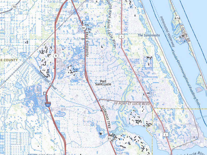 Radar-estimated hail-size map of the storm over Port Saint Lucie, FL on Jul 20, 2026