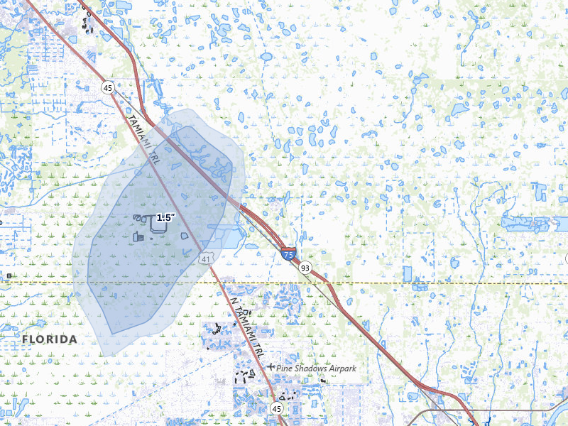 NEXRAD radar-signature map of the hail storm over Punta Gorda, FL on Mar 7, 2026